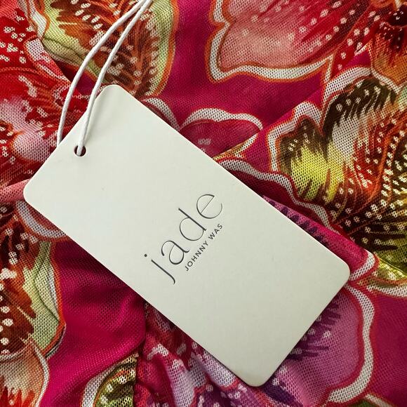 Jade Johnny Was Top Womens Small Pink Gloriana Mesh Tee Fitted Feminine Coquette - Picture 9 of 14